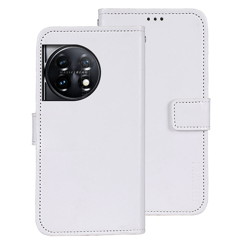 IDEWEI For OnePlus 11 5G Stand Crazy Horse Texture Wallet Cover Anti-Scratch PU Leather Phone Flip Case