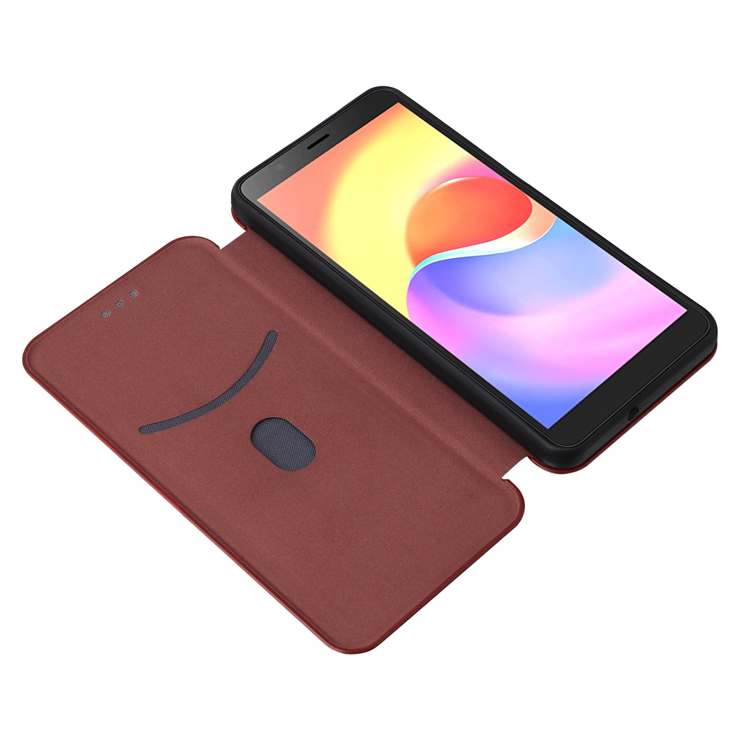 For ZTE Blade A32 Card Slot Phone Case Magnetic Auto-absorbed Carbon Fiber Texture PU Leather Stand Flip Cover