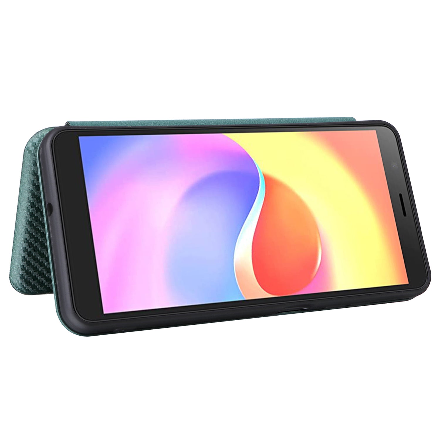 For ZTE Blade A32 Card Slot Phone Case Magnetic Auto-absorbed Carbon Fiber Texture PU Leather Stand Flip Cover