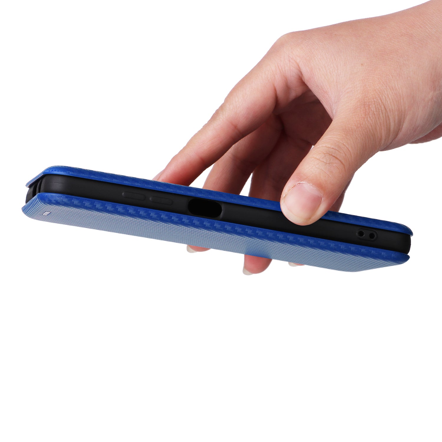 For ZTE Blade A32 Card Slot Phone Case Magnetic Auto-absorbed Carbon Fiber Texture PU Leather Stand Flip Cover