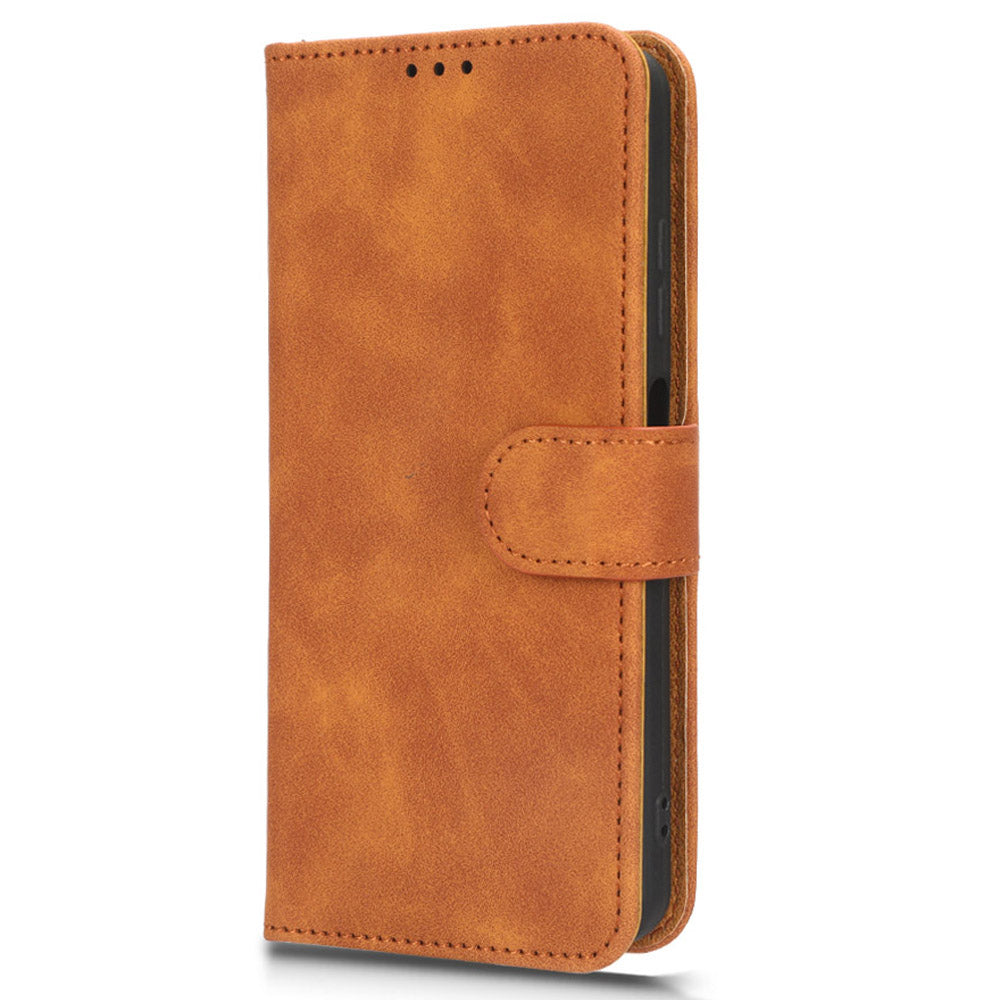 For ZTE Blade A32 PU Leather Phone Case Wallet Skin-touch Feeling Stand Cover Phone Protector