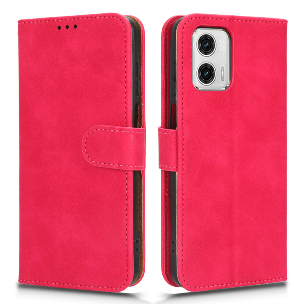 Anti-fall Phone Case For Motorola Moto G73 5G PU Leather Wallet Stand Skin-touch Feeling Phone Cover