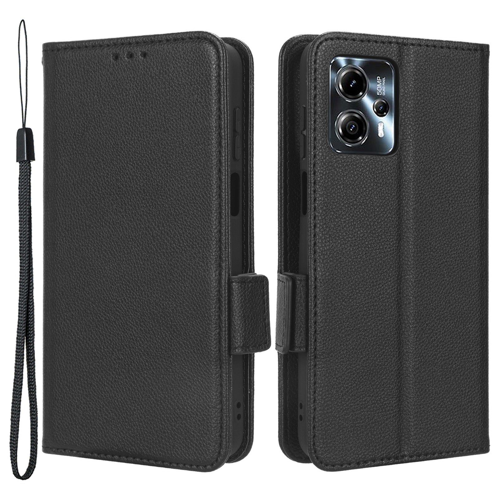 For Motorola Moto G13 4G G23 4G Mobile Phone Cover Wallet Stand Litchi Texture PU Leather Dual Magnetic Clasp Phone Case