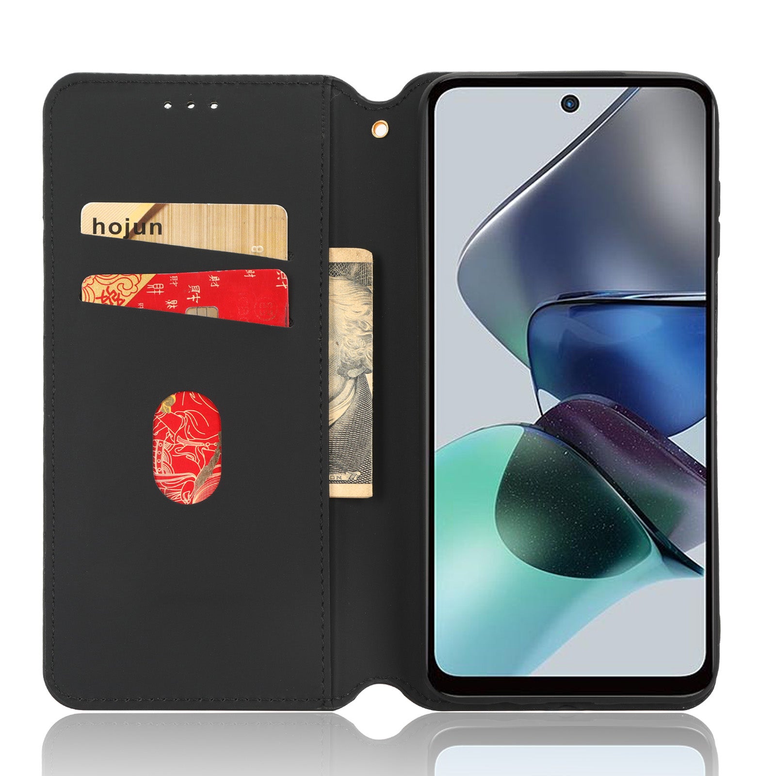 For Motorola Moto G13 4G G23 4G Phone Case Imprinted Rhombus Pattern PU Leather Wallet Stand Cover