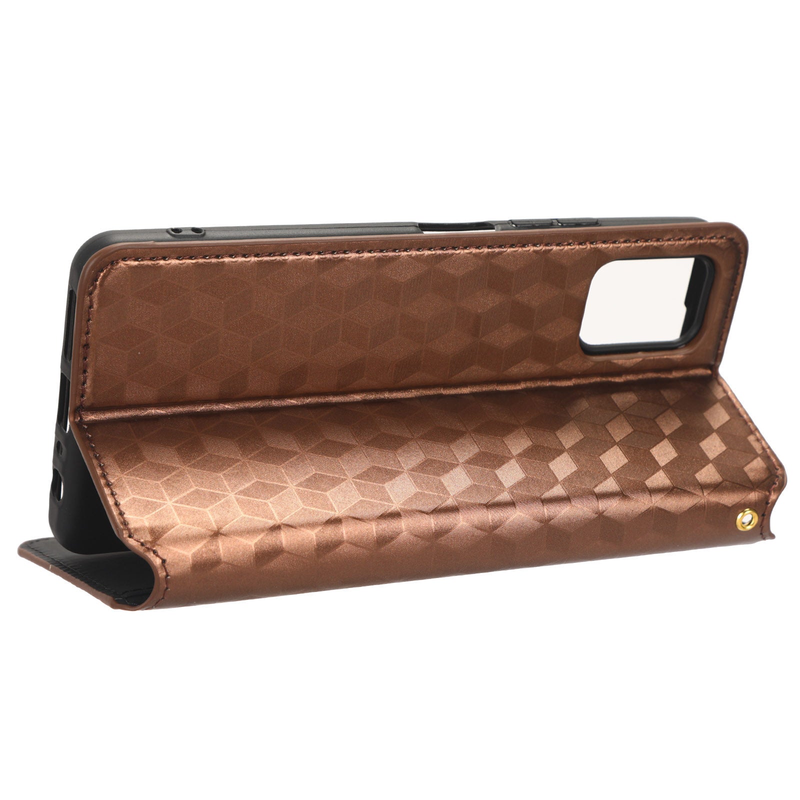 For Umidigi A13 Pro Cell Phone Case Imprinted Rhombus Pattern PU Leather Wallet Anti-Dust Stand Cover