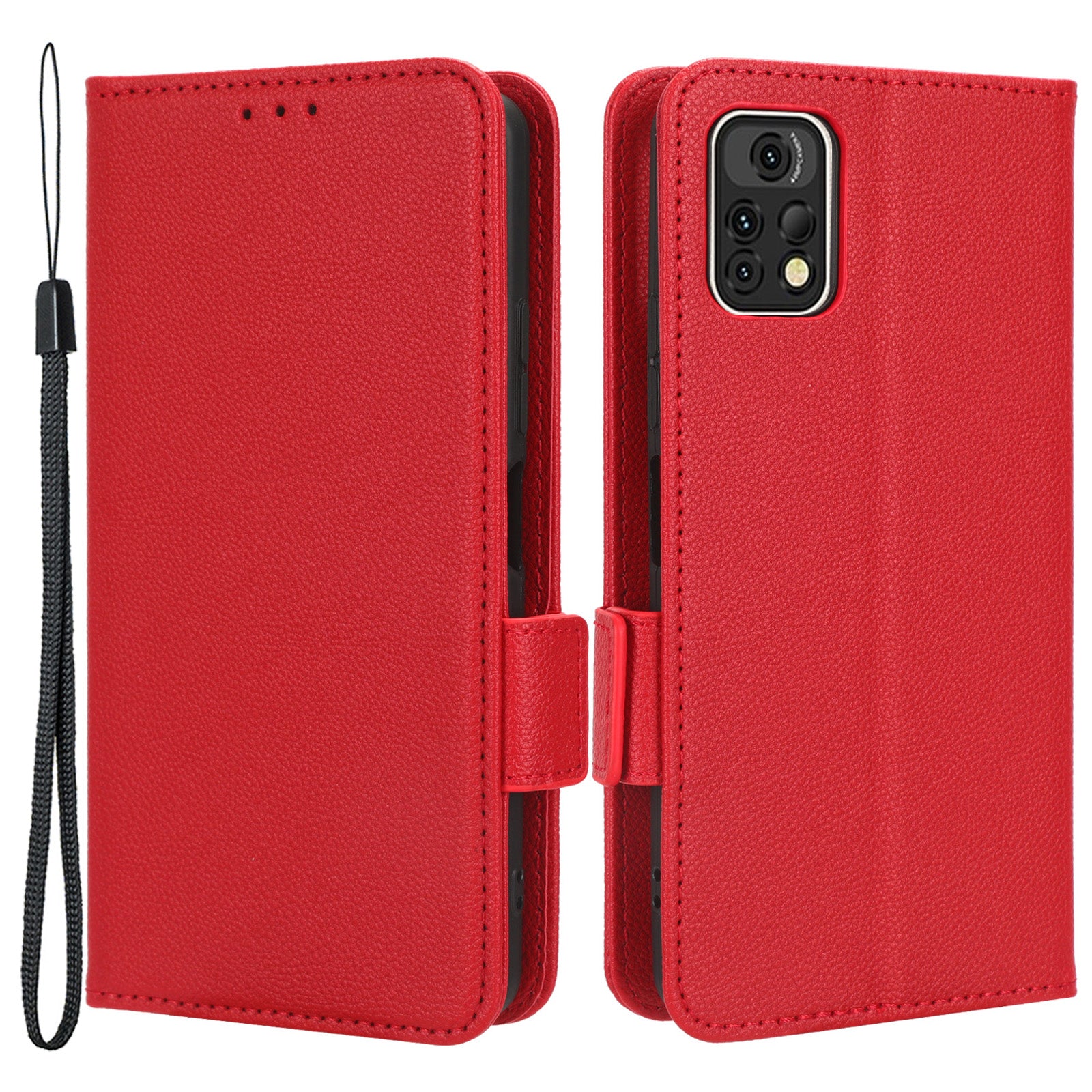 For Umidigi A13 Pro Anti-Dust Phone Cover Wallet Stand Litchi Texture PU Leather Dual Magnetic Clasp Phone Case