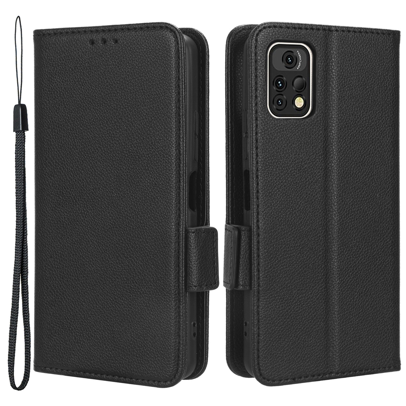 For Umidigi A13 Pro Anti-Dust Phone Cover Wallet Stand Litchi Texture PU Leather Dual Magnetic Clasp Phone Case