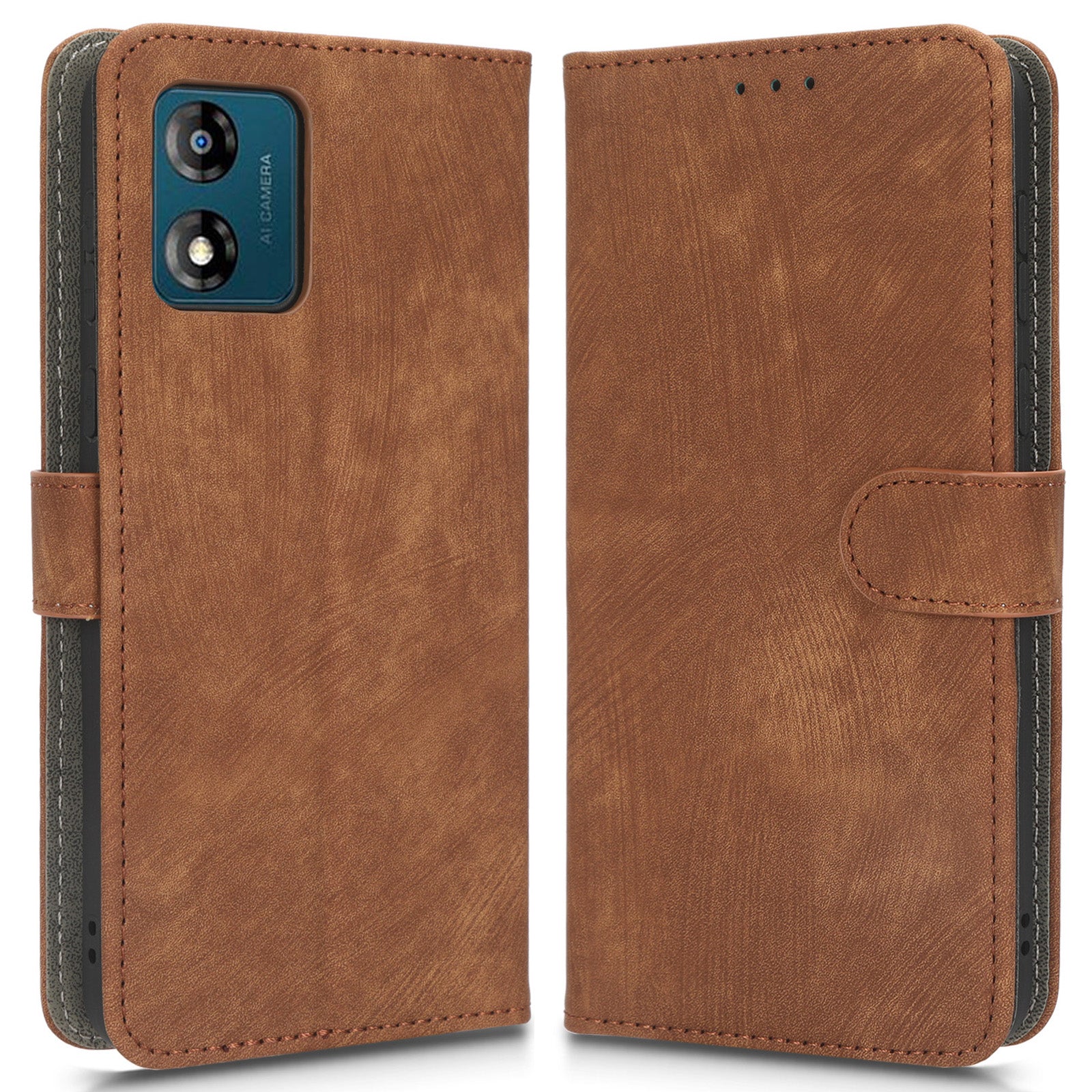 For Motorola Moto E13 4G RFID Blocking Wallet Cell Phone Cover Leather Mobile Phone Stand Case
