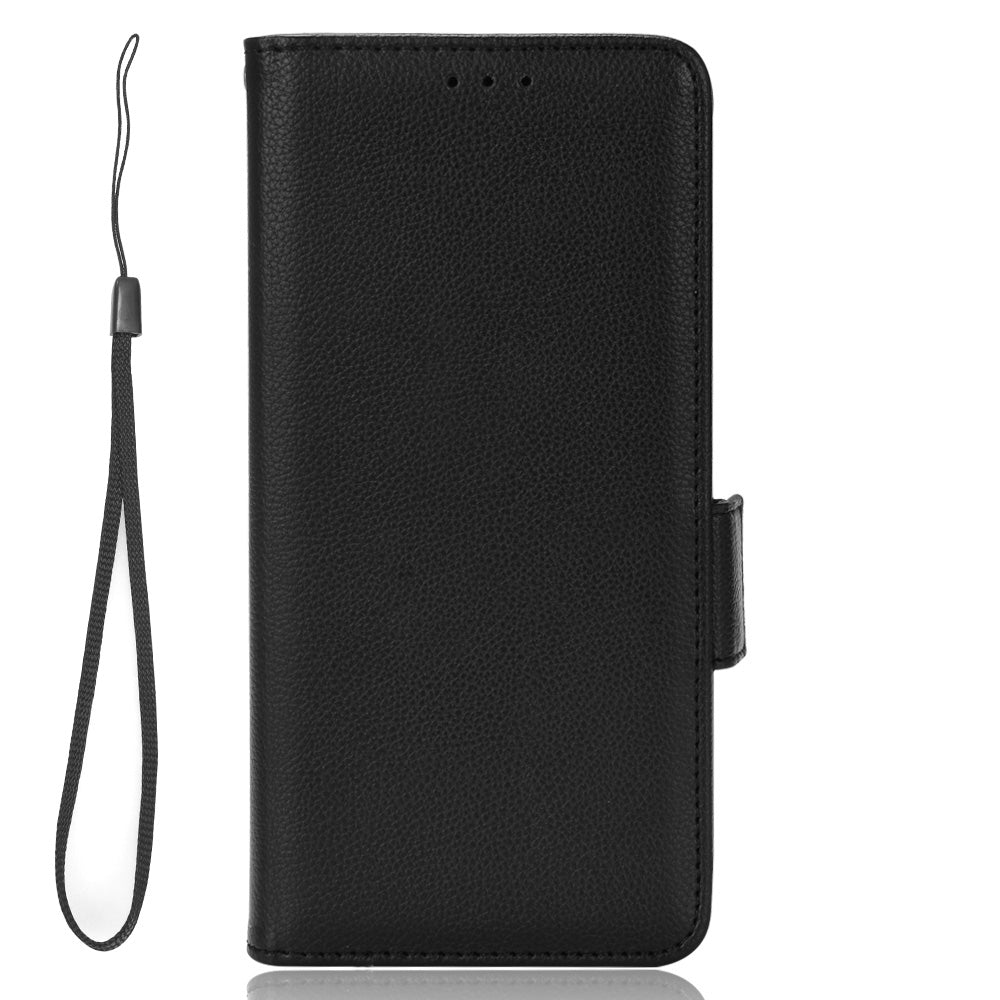 For TCL 403 Litchi Texture Mobile Phone Cover Wallet Stand PU Leather Dual Magnetic Clasp Phone Case
