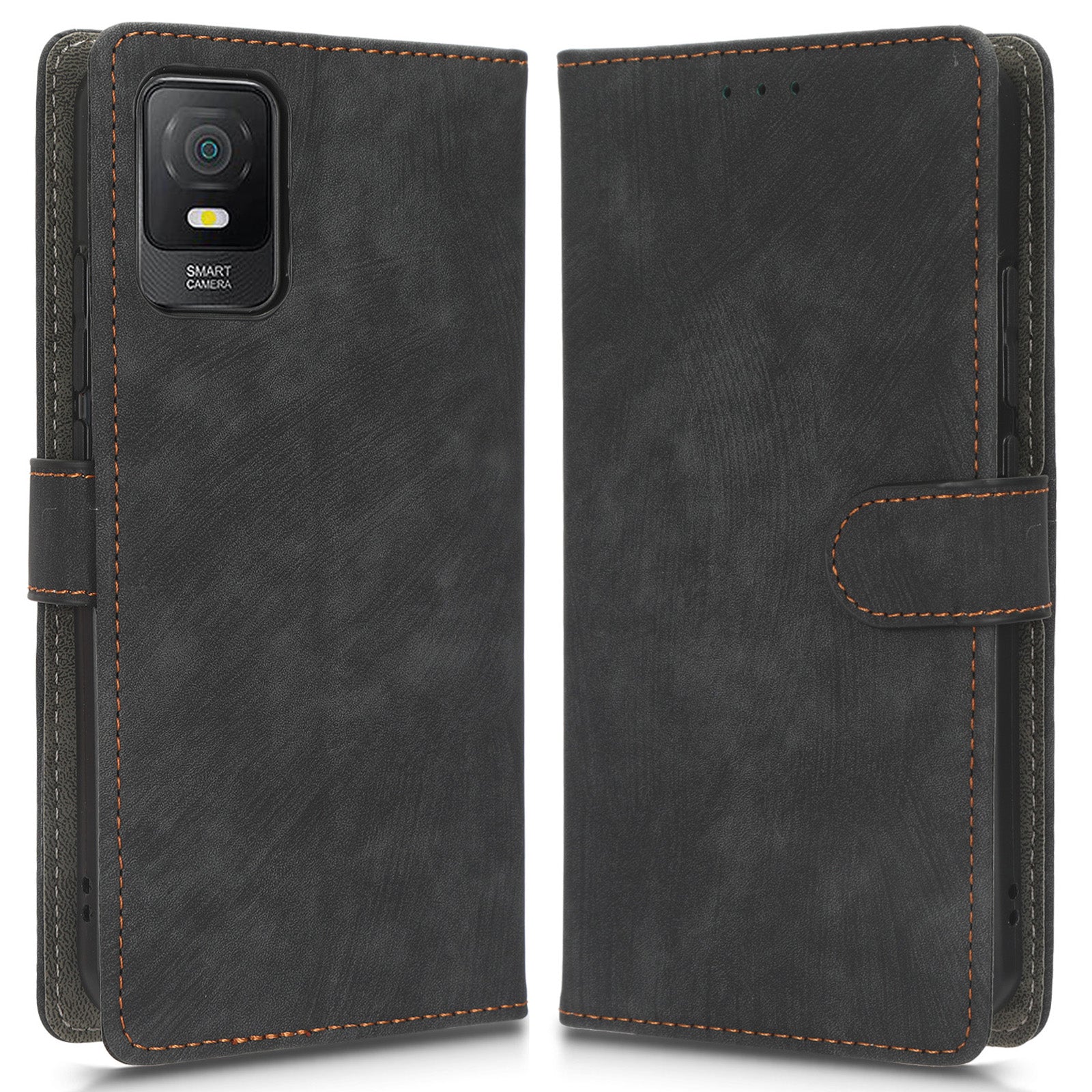 For TCL 403 Wallet Phone Flip Cover Leather Phone Case Phone Stand Shell with RFID Blocking Function