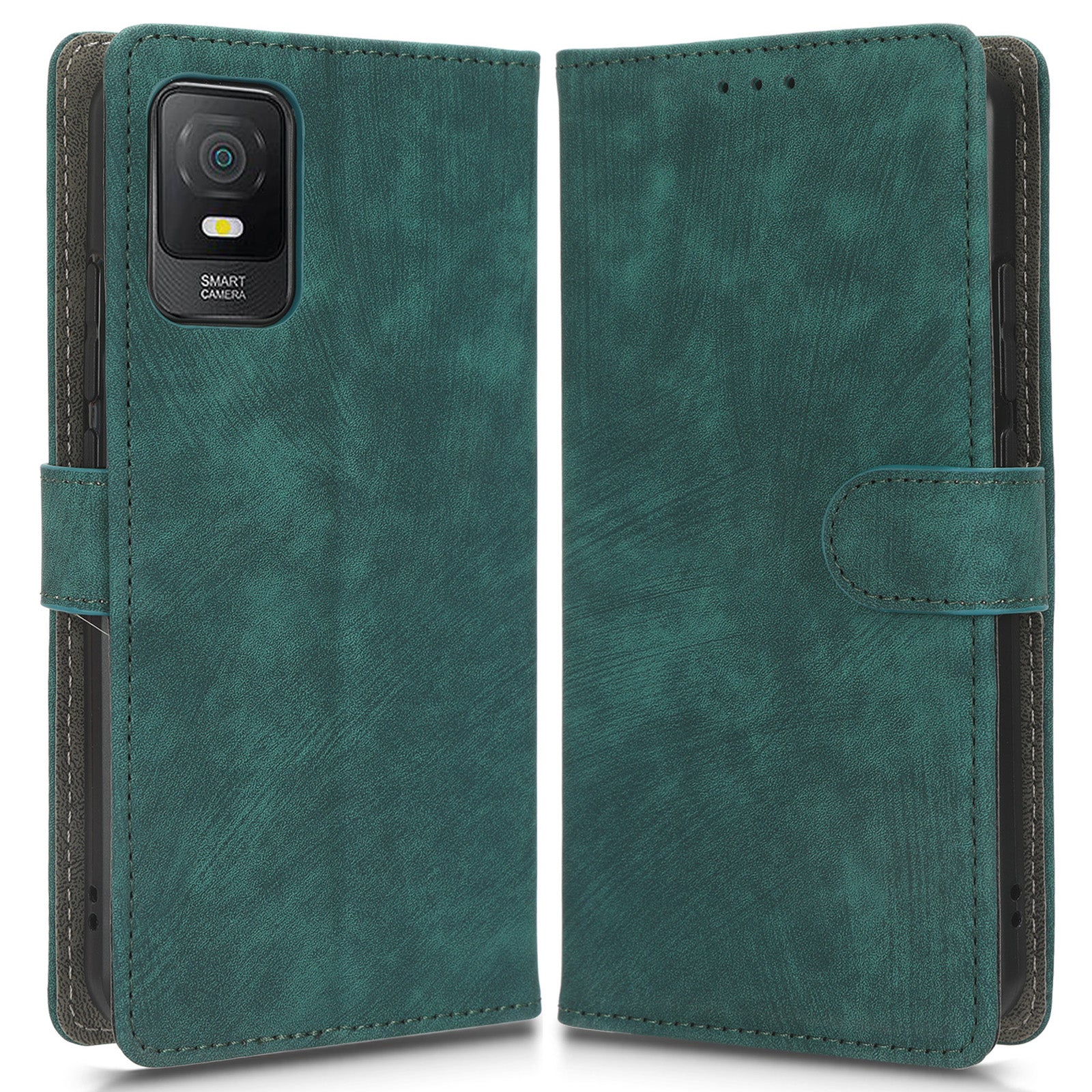 For TCL 403 Wallet Phone Flip Cover Leather Phone Case Phone Stand Shell with RFID Blocking Function