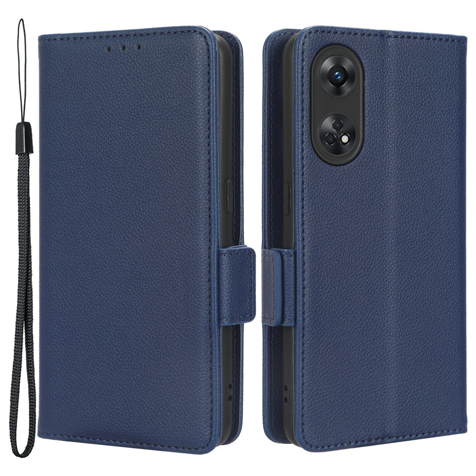 For Oppo Reno8 T 4G Leather Phone Case Litchi Texture Stand Wallet Flip Cover