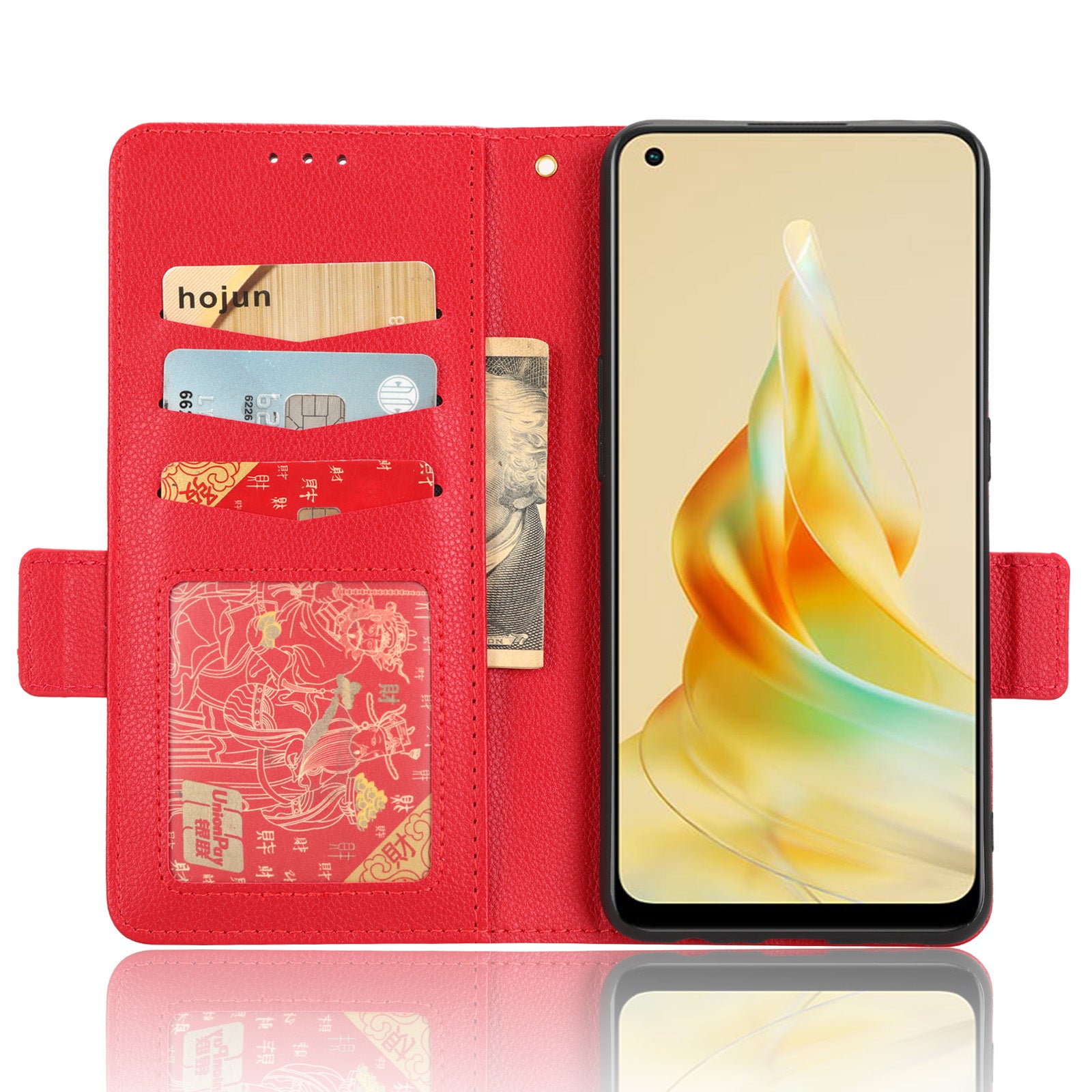For Oppo Reno8 T 4G Leather Phone Case Litchi Texture Stand Wallet Flip Cover
