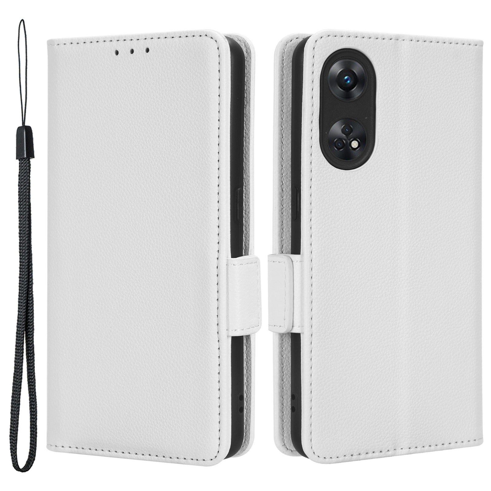 For Oppo Reno8 T 4G Leather Phone Case Litchi Texture Stand Wallet Flip Cover