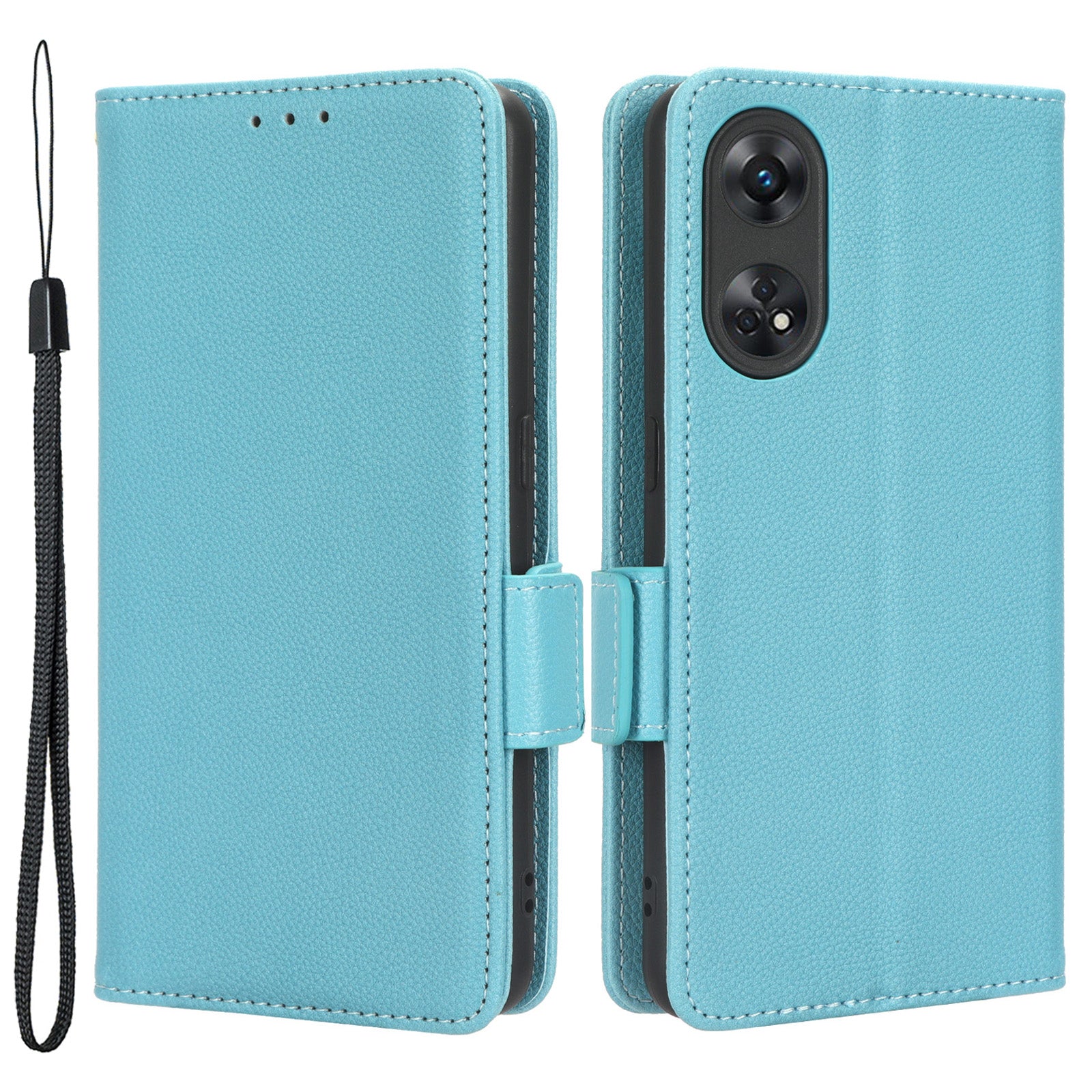 For Oppo Reno8 T 4G Leather Phone Case Litchi Texture Stand Wallet Flip Cover