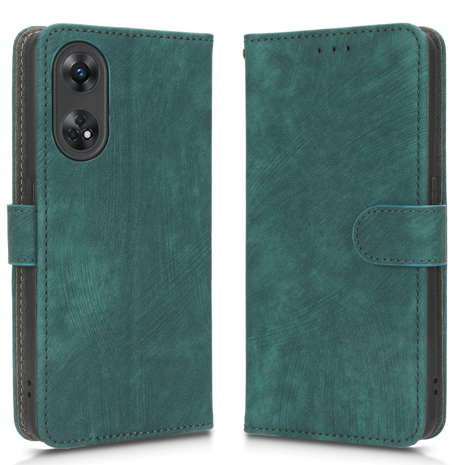 For Oppo Reno8 T 4G Leather Phone Case Phone Stand RFID Blocking Wallet Cover