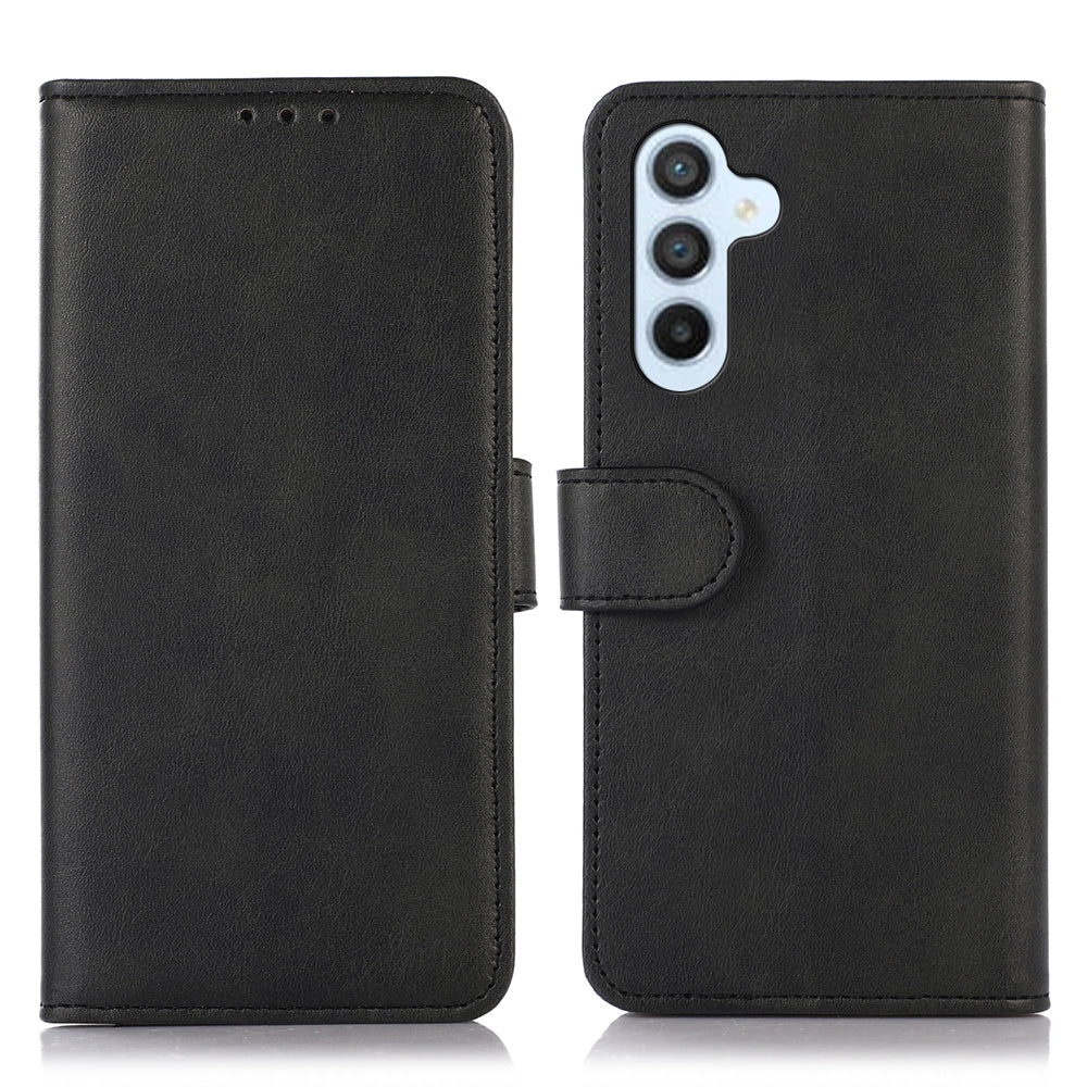 Til Samsung Galaxy A24 4G Kohud Tekstur Fuld beskyttelse Telefon Etui PU Læder Stand Pung Telefon Cover