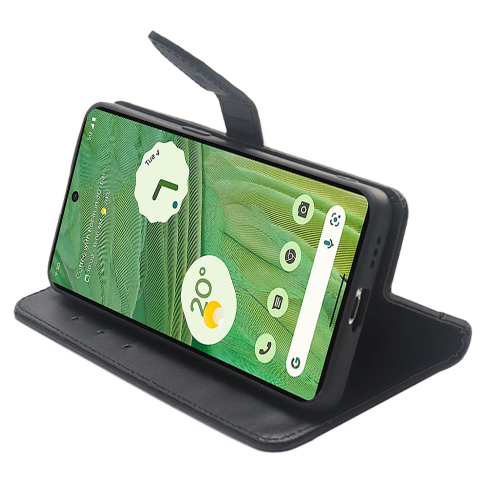 IDEWEI Phone Case for Google Pixel 7a Leather Shockproof Phone Cover with Card Slots Stand