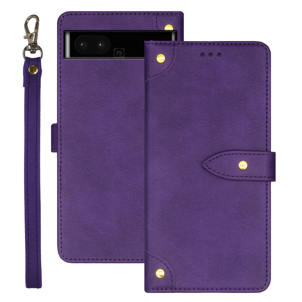 IDEWEI Phone Case for Google Pixel 7a Leather Shockproof Phone Cover with Card Slots Stand