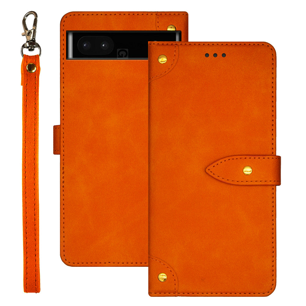 IDEWEI Phone Case for Google Pixel 7a Leather Shockproof Phone Cover with Card Slots Stand