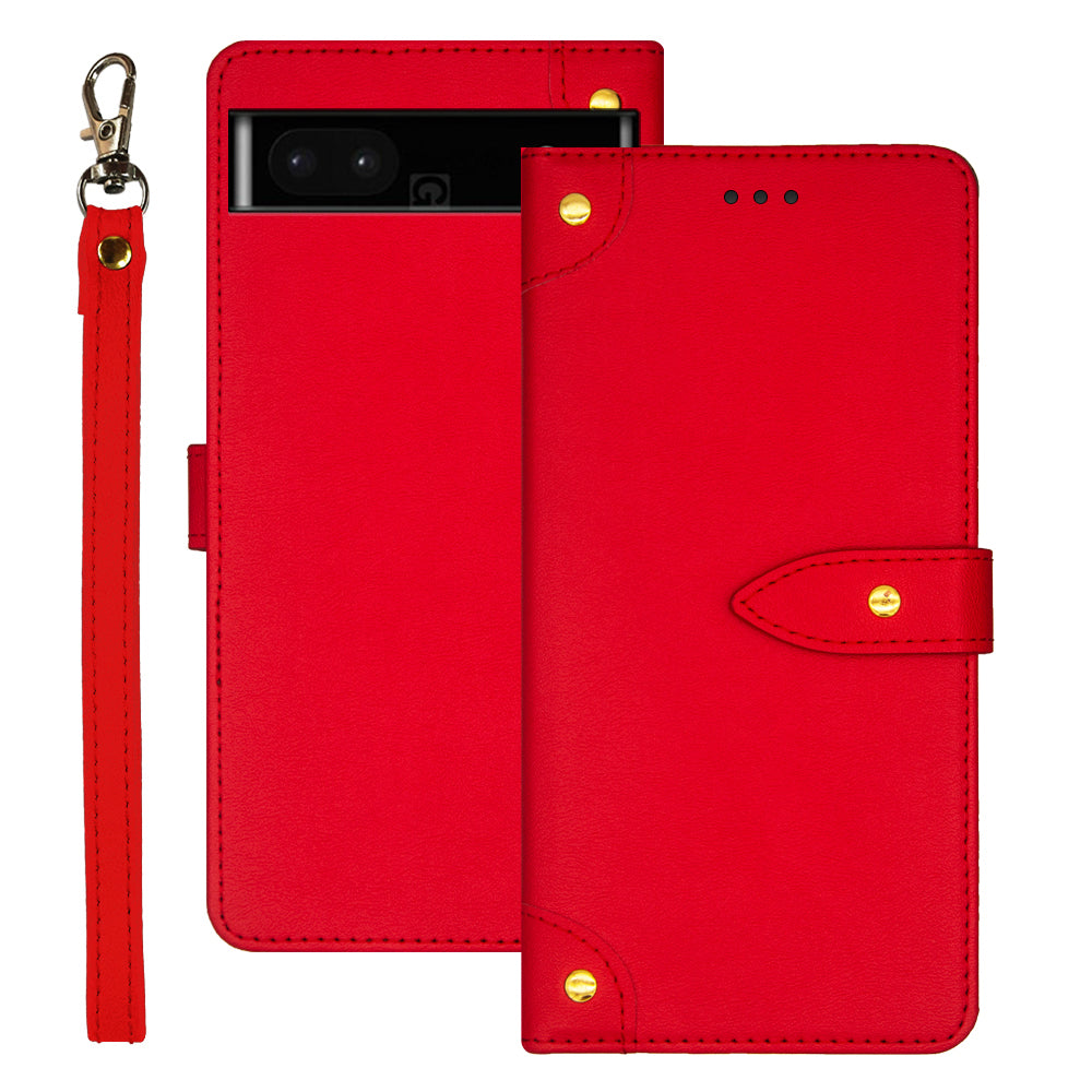 IDEWEI Phone Case for Google Pixel 7a Leather Shockproof Phone Cover with Card Slots Stand