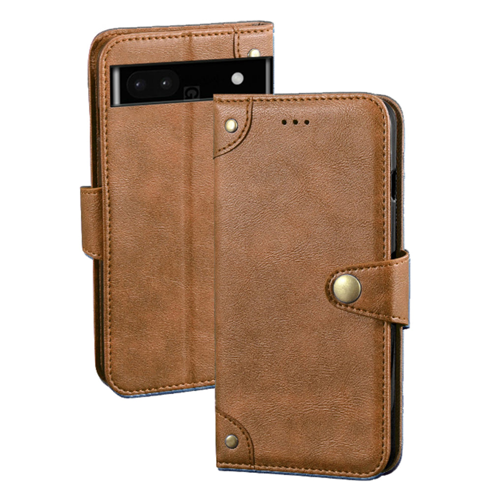 IDEWEI For Google Pixel 7a Shockproof Phone Case PU Leather Wallet Stand Cell Phone Cover