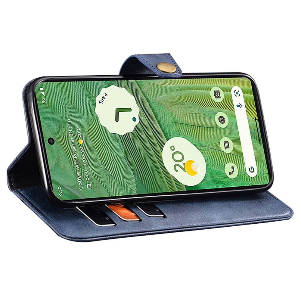 IDEWEI For Google Pixel 7a Shockproof Phone Case PU Leather Wallet Stand Cell Phone Cover