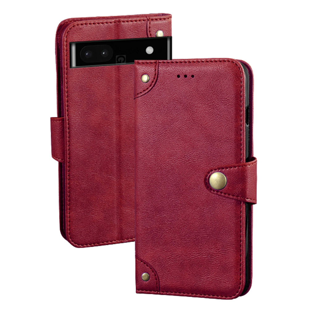 IDEWEI For Google Pixel 7a Shockproof Phone Case PU Leather Wallet Stand Cell Phone Cover