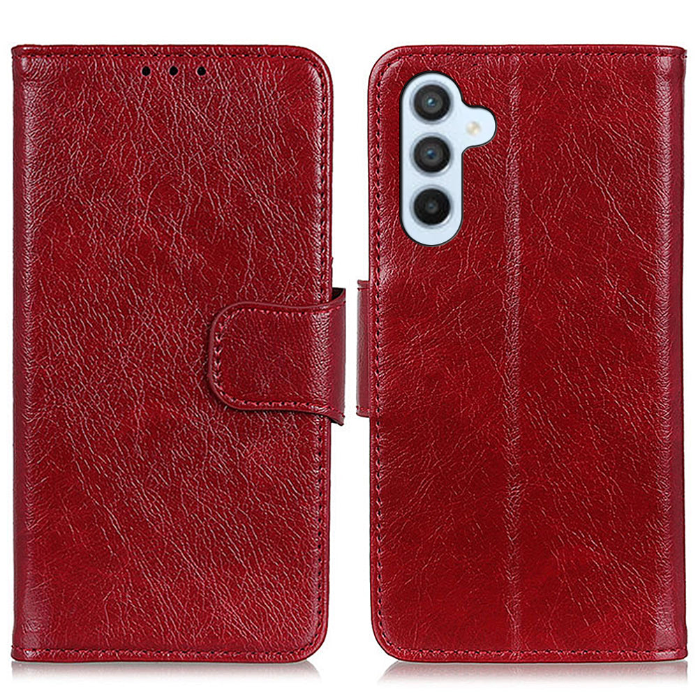 Cell Phone Case For Samsung Galaxy A24 4G Split Leather Nappa Texture Stand Wallet Shockproof Phone Cover