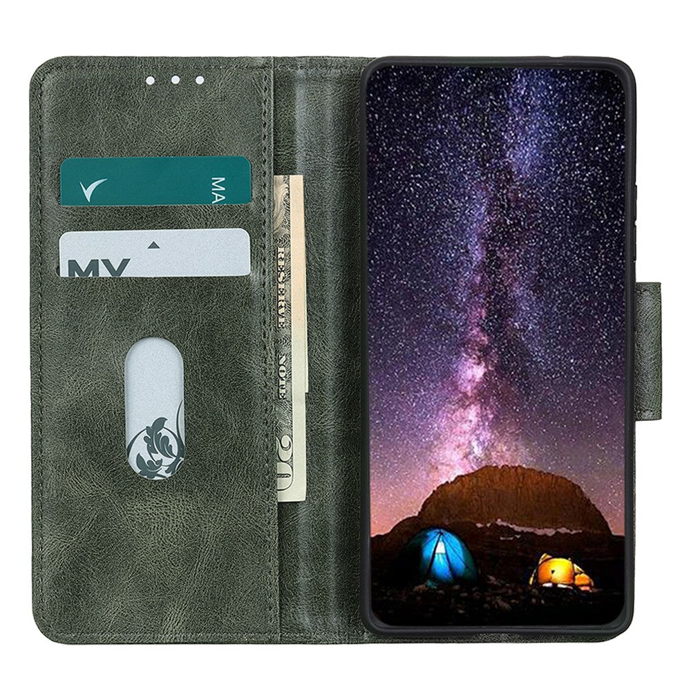 Phone Case for Samsung Galaxy A24 4G Crazy Horse Texture Stand PU Leather Wallet Cover