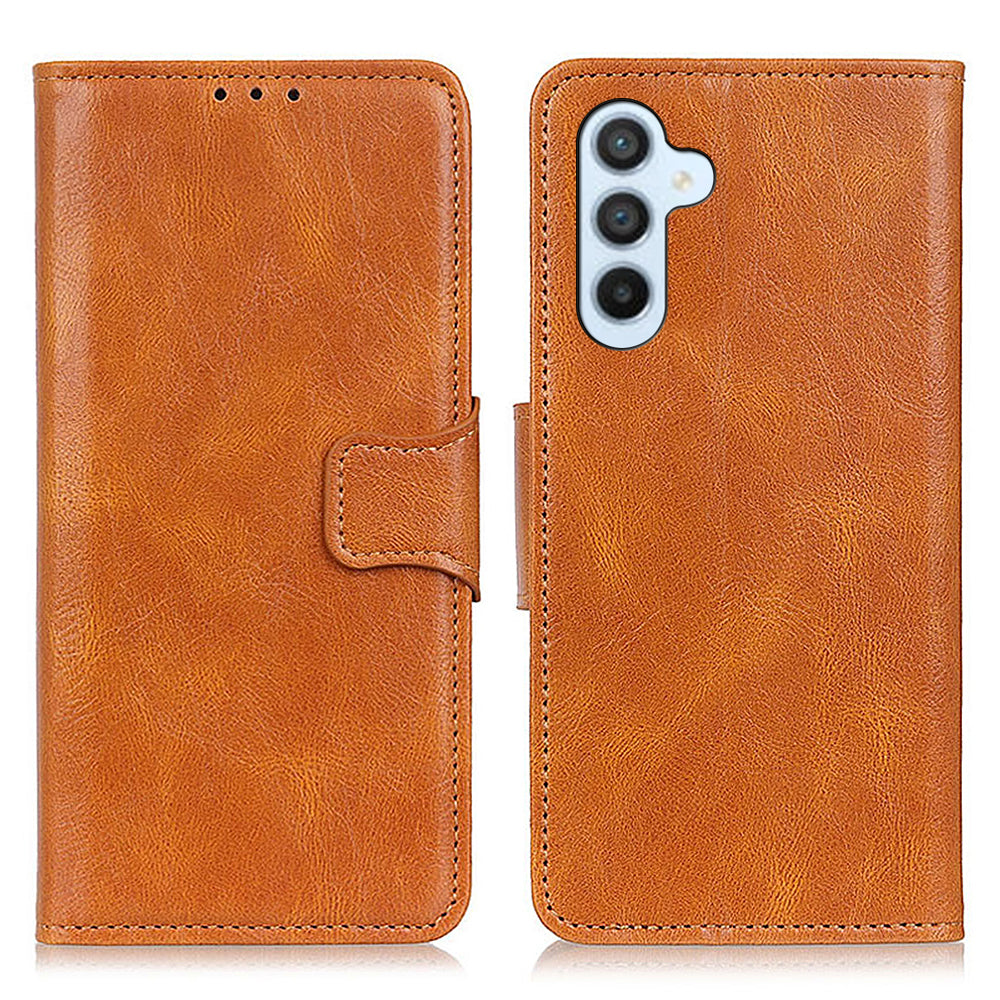 Phone Case for Samsung Galaxy A24 4G Crazy Horse Texture Stand PU Leather Wallet Cover