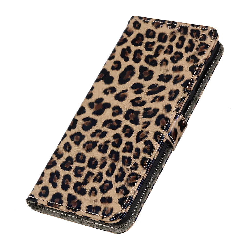 For Samsung Galaxy A24 4G Leopard Pattern Phone Leather Case Wallet Phone Stand Cover
