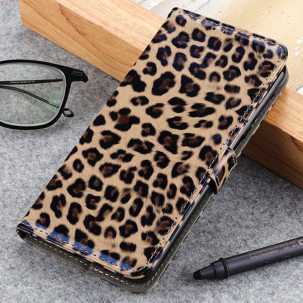 For Samsung Galaxy A24 4G Leopard Pattern Phone Leather Case Wallet Phone Stand Cover