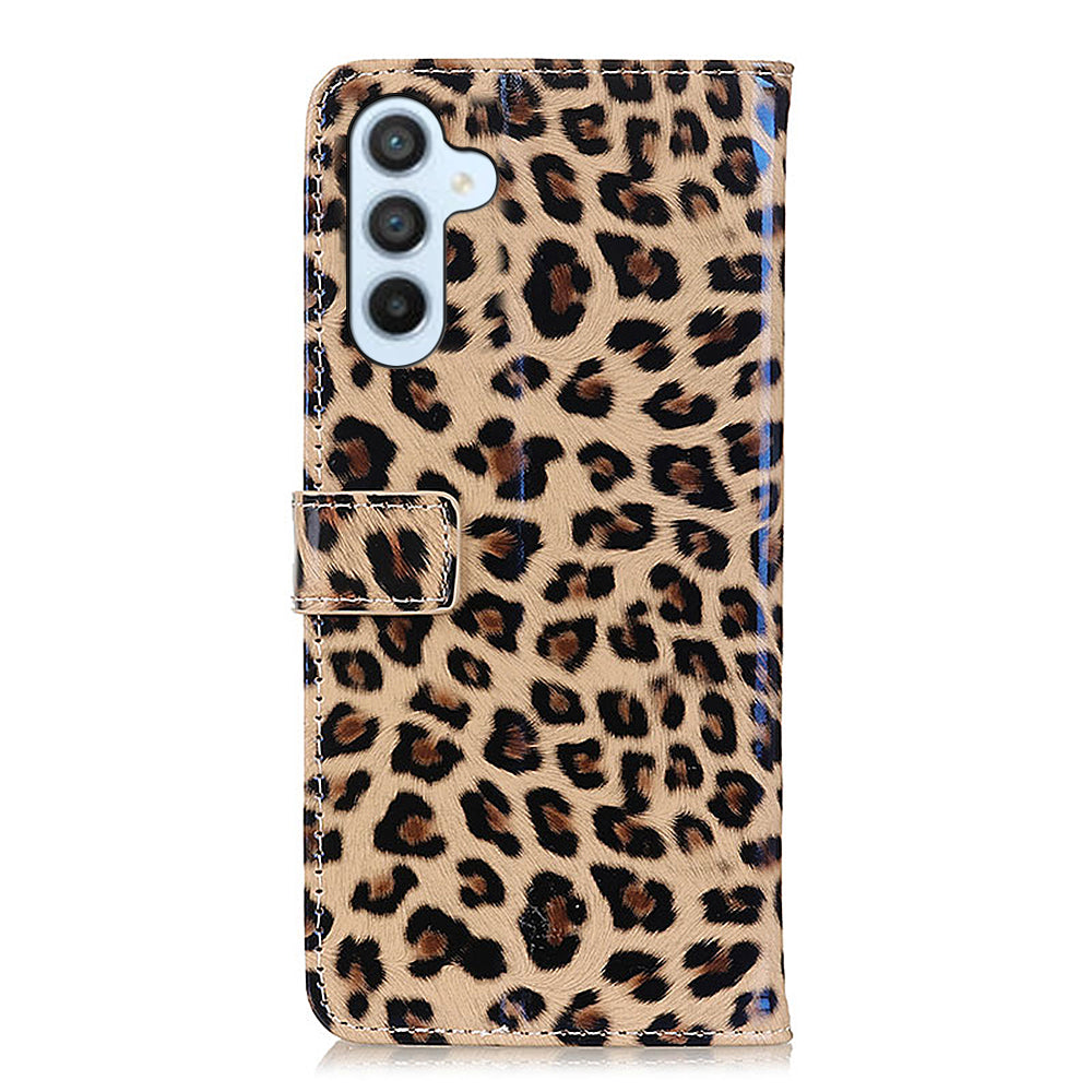 For Samsung Galaxy A24 4G Leopard Pattern Phone Leather Case Wallet Phone Stand Cover