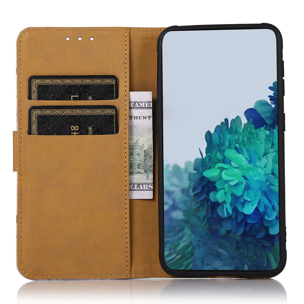 Phone Case for Samsung Galaxy A24 4G Pattern Printing Shell Wallet Stand PU Leather Phone Cover