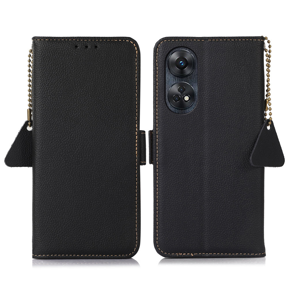 TJ Leather Phone Case for Oppo Reno8 T 4G RFID Blocking Stand Wallet Full Protection Phone Cover
