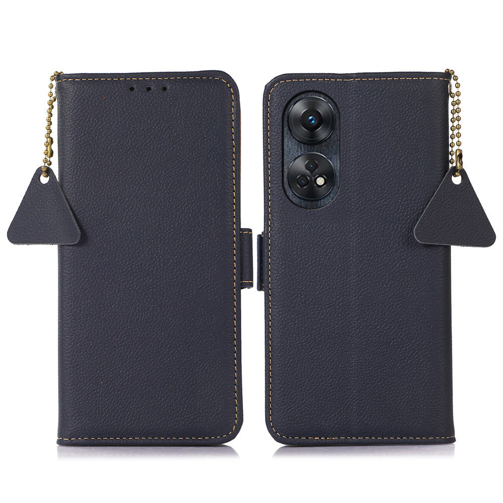 TJ Leather Phone Case for Oppo Reno8 T 4G RFID Blocking Stand Wallet Full Protection Phone Cover
