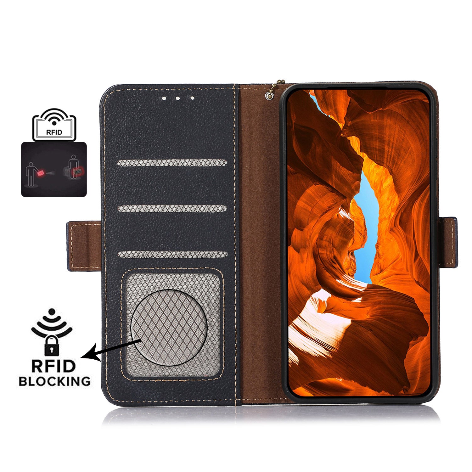 TJ Leather Phone Case for Oppo Reno8 T 4G RFID Blocking Stand Wallet Full Protection Phone Cover