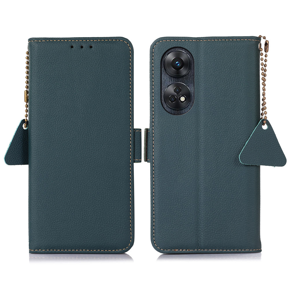 TJ Leather Phone Case for Oppo Reno8 T 4G RFID Blocking Stand Wallet Full Protection Phone Cover