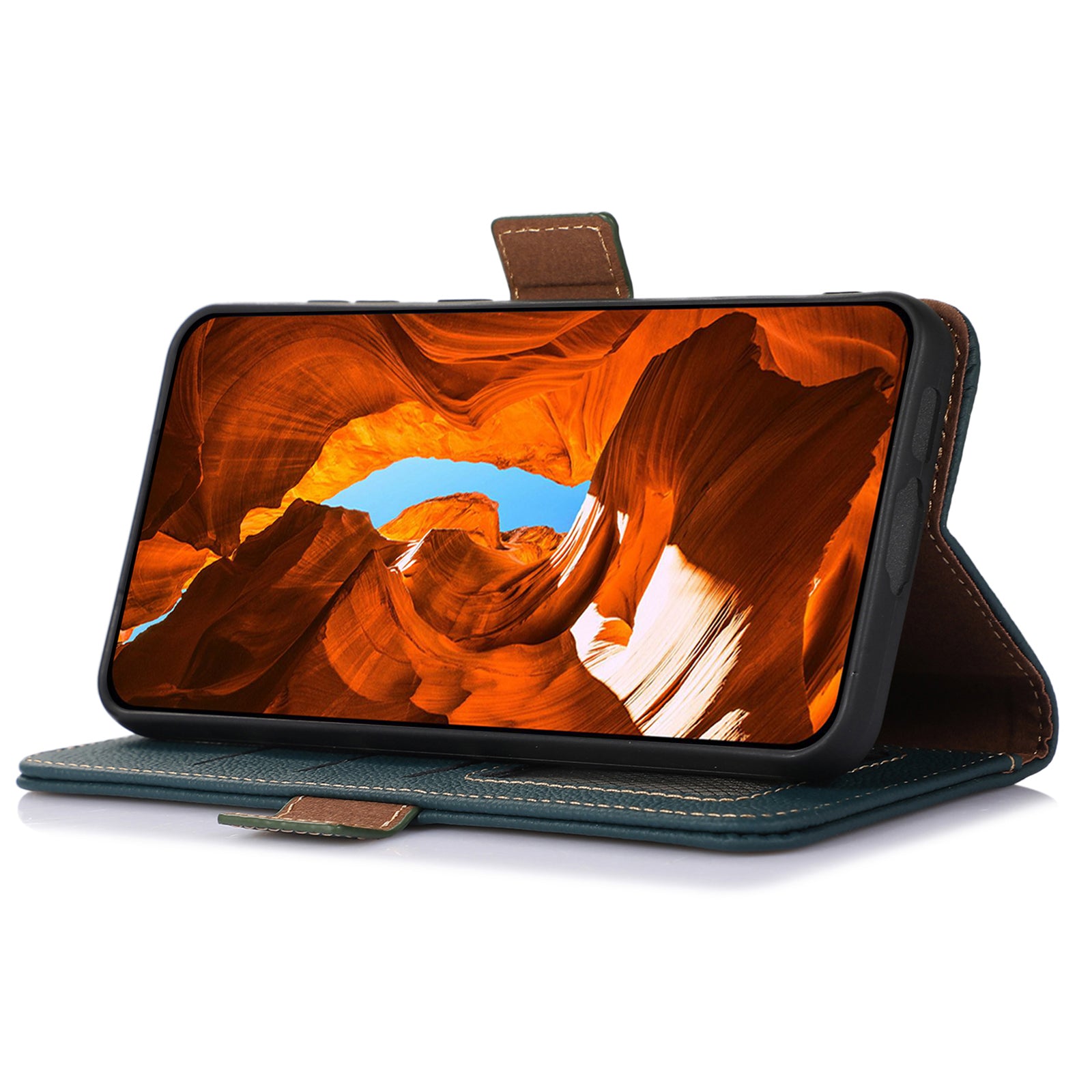 TJ Leather Phone Case for Oppo Reno8 T 4G RFID Blocking Stand Wallet Full Protection Phone Cover