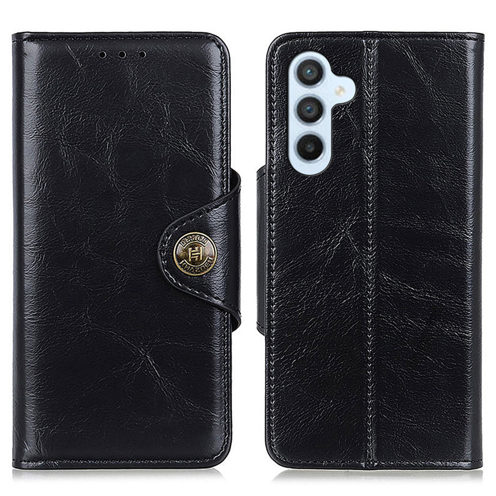 KHAZHEN PU Leather Phone Case For Samsung Galaxy A24 4G Wallet Textured Stand Protective Mobile Phone Cover