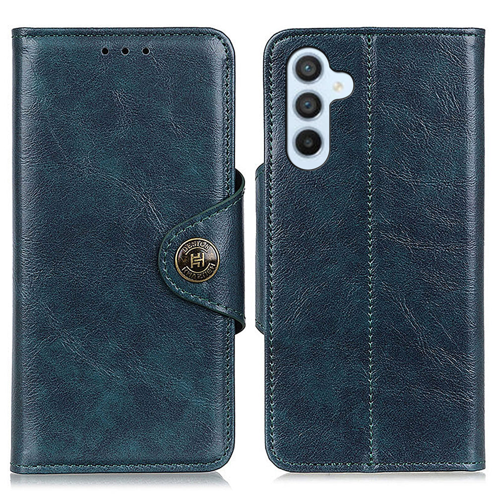 KHAZHEN PU Leather Phone Case For Samsung Galaxy A24 4G Wallet Textured Stand Protective Mobile Phone Cover