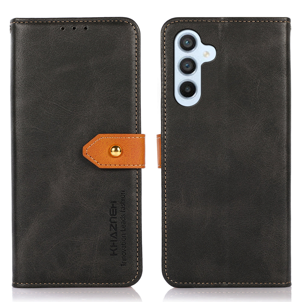 KHAZNEH For Samsung Galaxy A24 4G Anti-scratch PU Leather Phone Cover Wallet Stand Cowhide Texture Protective Phone Case