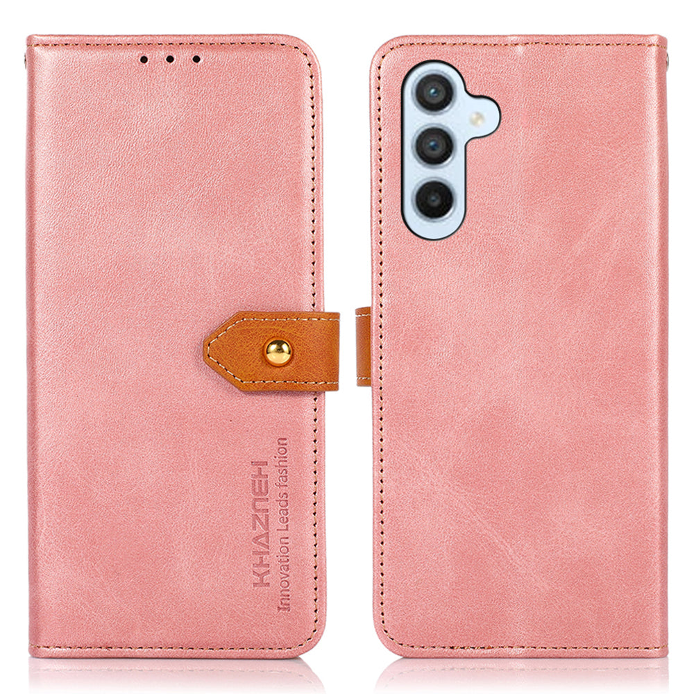 KHAZNEH For Samsung Galaxy A24 4G Anti-scratch PU Leather Phone Cover Wallet Stand Cowhide Texture Protective Phone Case