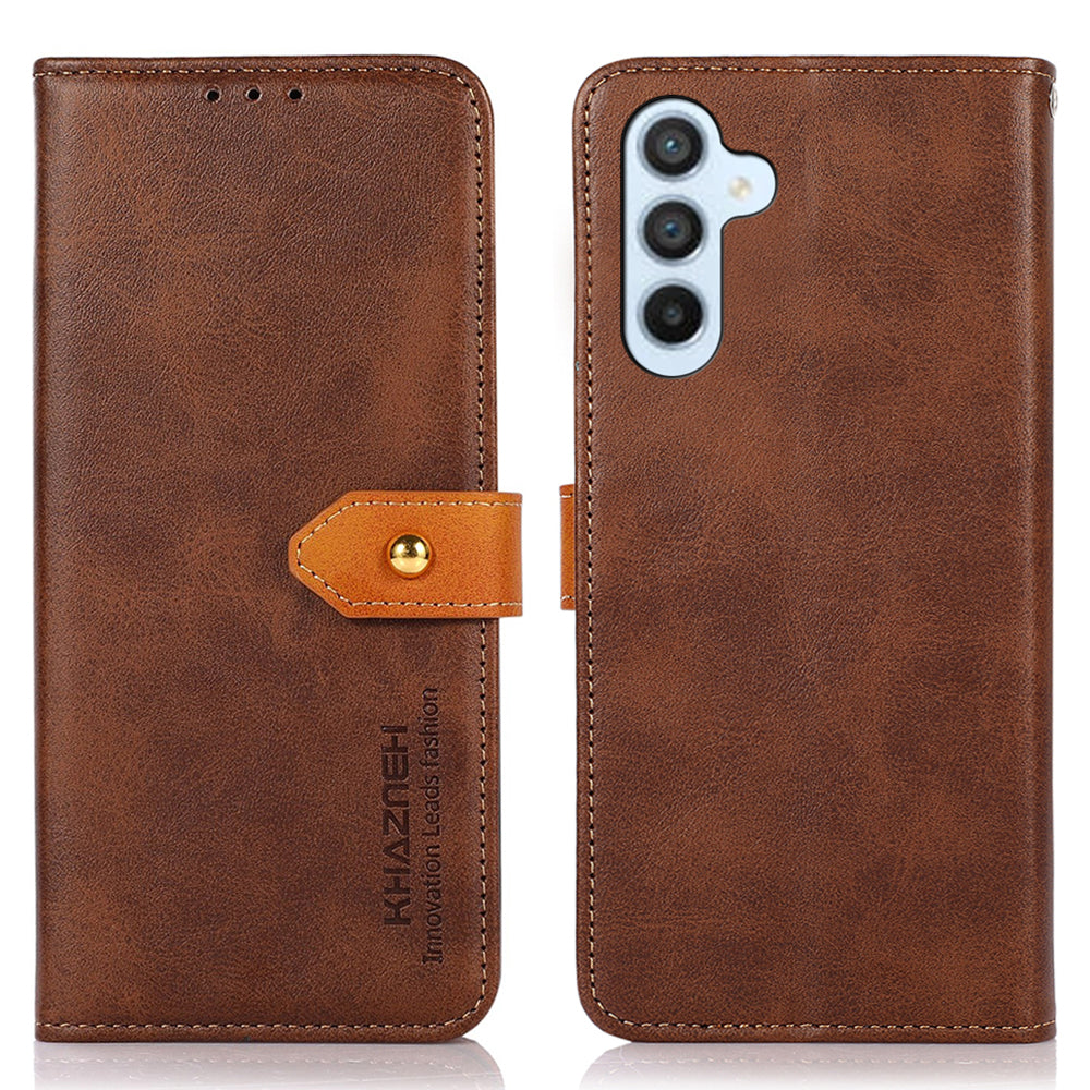 KHAZNEH For Samsung Galaxy A24 4G Anti-scratch PU Leather Phone Cover Wallet Stand Cowhide Texture Protective Phone Case
