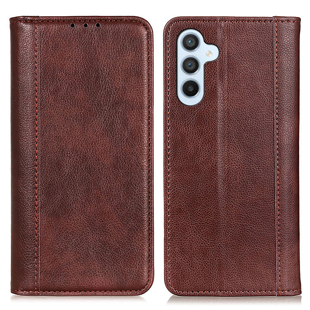 Anti-drop Phone Case For Samsung Galaxy A24 4G Litchi Texture Split Leather Wallet Phone Cover with Stand