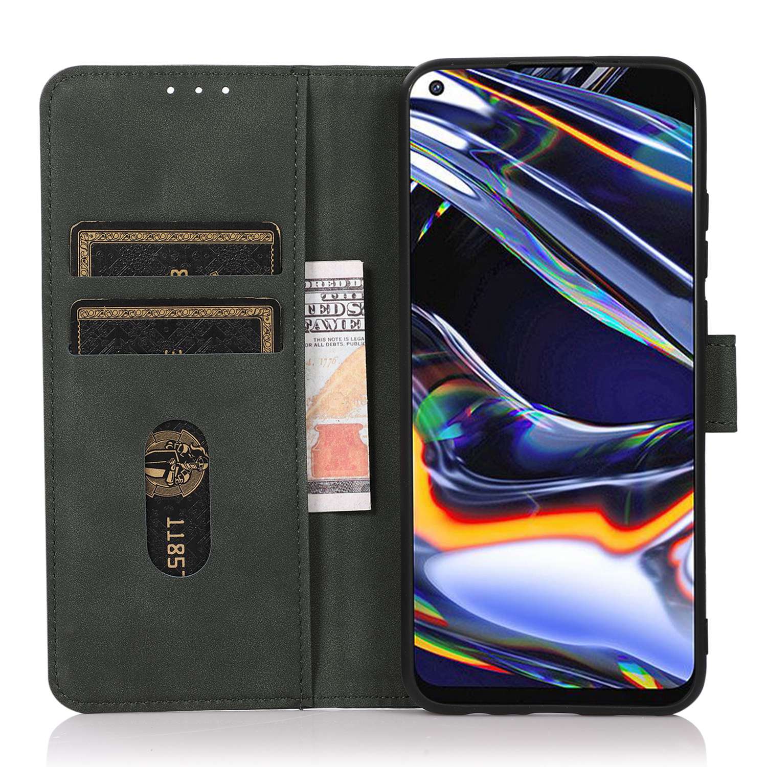 KHAZNEH Protective Phone Case For Samsung Galaxy A24 4G Textured Flip Leather Wallet Phone Cover Stand