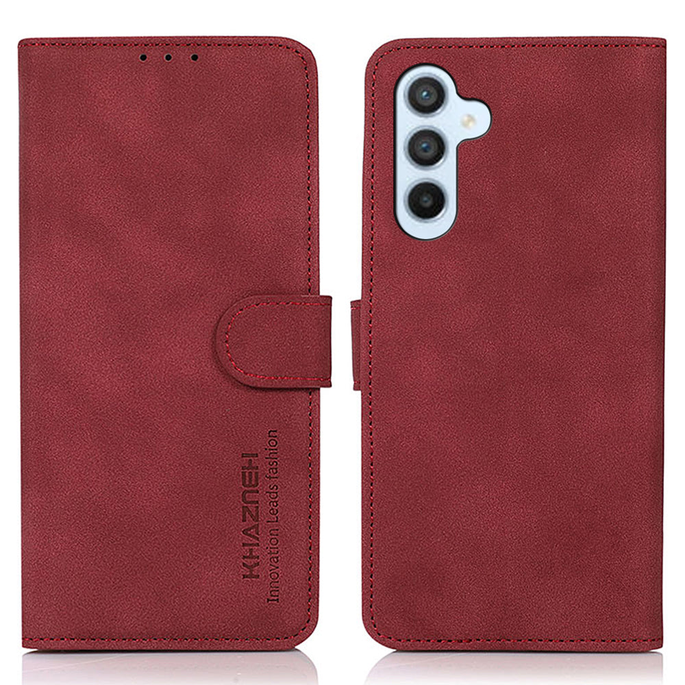 KHAZNEH Protective Phone Case For Samsung Galaxy A24 4G Textured Flip Leather Wallet Phone Cover Stand