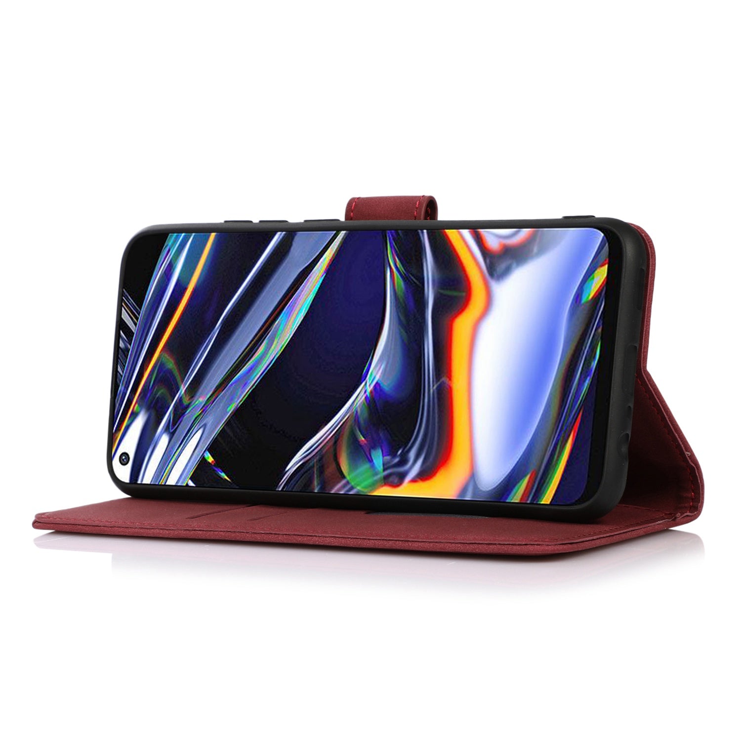 KHAZNEH Protective Phone Case For Samsung Galaxy A24 4G Textured Flip Leather Wallet Phone Cover Stand