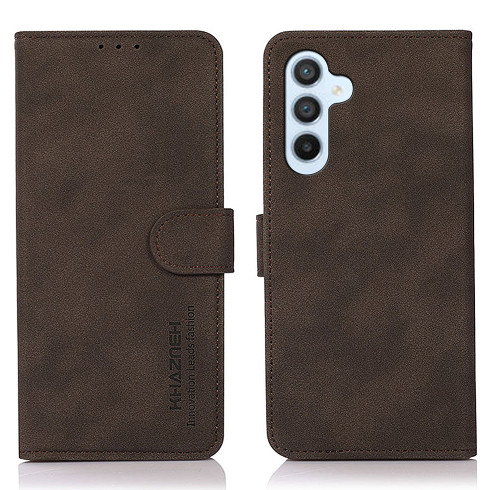 KHAZNEH Protective Phone Case For Samsung Galaxy A24 4G Textured Flip Leather Wallet Phone Cover Stand